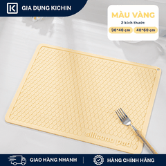 Thảm Silicone Thoát Nước Úp Bát Đĩa KICHIN Vân Giọt Nước - Chống Trượt, Ráo Nước Nhanh