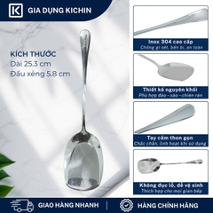 Xẻng lật thức ăn không lỗ cao cấp inox 304 thương hiệu Kichin KX-02