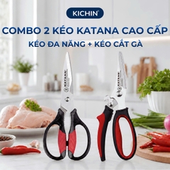 Combo kéo nhà bếp cắt gà và kéo cắt đa năng thương hiệu KATANA