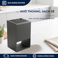 Hộp cắm dao để bàn 5 rãnh thép chống gỉ cao cấp KICHIN - HC01 (12x15x23cm)