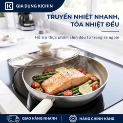 Chảo rán siêu chống dính Titanium Aura Haatz đáy 7 lớp , thành đứng, sâu lòng