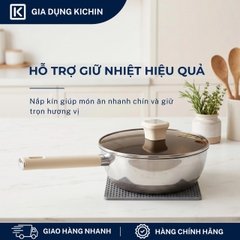 Chảo rán siêu chống dính Titanium Aura Haatz đáy 7 lớp , thành đứng, sâu lòng