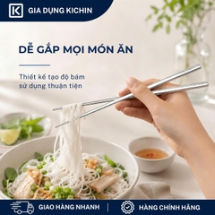 Hộp 5 đôi đũa Inox 316L cao cấp nano bạc HAATZ - Siêu bền, an toàn , đầu đũa chống trượt