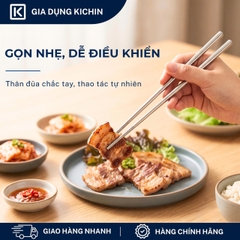Hộp 5 đôi đũa Inox 316L cao cấp nano bạc HAATZ - Siêu bền, an toàn , đầu đũa chống trượt