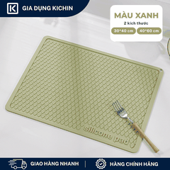 Thảm Silicone Thoát Nước Úp Bát Đĩa KICHIN Vân Giọt Nước - Chống Trượt, Ráo Nước Nhanh