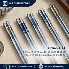 Đũa Titanium Nguyên Chất Cao Cấp KICHIN - Siêu Nhẹ, Không Nóng Tay, Bền, Chống Gỉ