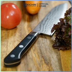 Dao bếp Nhật cao cấp Tojiro DP 37 lớp Damascus VG10 Santoku F659 (170mm) - Dao thái đa năng 3 trong 1 Tojiro