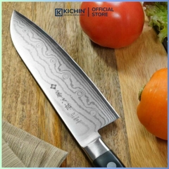 Dao bếp Nhật cao cấp Tojiro DP 37 lớp Damascus VG10 Santoku F659 (170mm) - Dao thái đa năng 3 trong 1 Tojiro