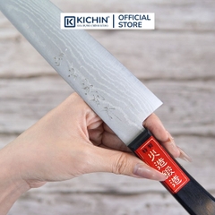 Dao Đa Năng Gyuto Shigehiro Besaku Damascus Thép VG10 180mm