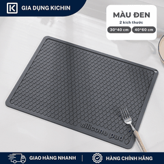 Thảm Silicone Thoát Nước Úp Bát Đĩa KICHIN Vân Giọt Nước - Chống Trượt, Ráo Nước Nhanh