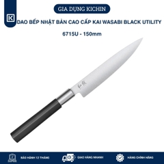 Dao thái đa dụng Nhật Bản cao cấp KAI Wasabi Black Utility - 6715U (150mm)