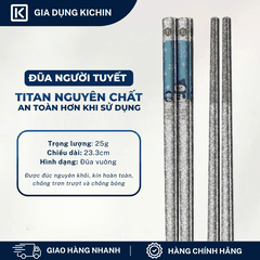 Đũa Titanium Nguyên Chất Cao Cấp KICHIN - Siêu Nhẹ, Không Nóng Tay, Bền, Chống Gỉ