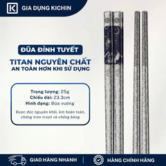 Đũa Titanium Nguyên Chất Cao Cấp KICHIN - Siêu Nhẹ, Không Nóng Tay, Bền, Chống Gỉ