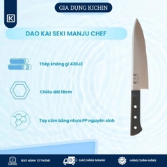 Combo Dao Kai Seki Manju Cán Nhựa Dòng Chef & Mài Dao Cao Cấp Kichin