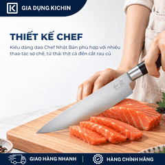 Dao thái thịt cá Nhật Bản cao cấp KAI Wasabi Black Chef - 6723C (230mm)