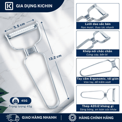 [NK02-NK03] - Combo 2 chiếc nạo vỏ và nạo sợi rau củ quả cao cấp thép kháng gỉ thương hiệu KICHIN