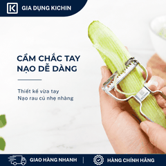 [NK02-NK03] - Combo 2 chiếc nạo vỏ và nạo sợi rau củ quả cao cấp thép kháng gỉ thương hiệu KICHIN