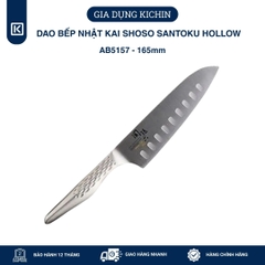 Dao bếp Nhật cao cấp KAI Shoso Santoku Hollow - Dao thái 3 trong 1 chống dính AB5157 (165mm)