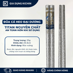 Đũa Titanium Nguyên Chất Cao Cấp KICHIN - Siêu Nhẹ, Không Nóng Tay, Bền, Chống Gỉ