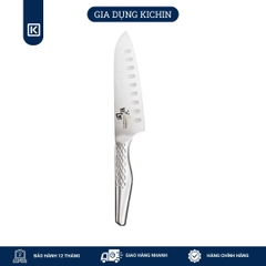 Dao bếp Nhật cao cấp KAI Shoso Santoku Hollow - Dao thái 3 trong 1 chống dính AB5157 (165mm)