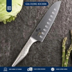 Dao bếp Nhật cao cấp KAI Shoso Santoku Hollow - Dao thái 3 trong 1 chống dính AB5157 (165mm)