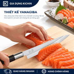 Dao thái Sashimi Nhật Bản cao cấp KAI Wasabi Black Yanagiba - 6715Y (155mm)