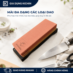 Đá mài dao Naniwa thương hiệu KATANA 2 viên độ mịn trung và cao #1000/#3000 (185x65x30mm) - NKP-1000/3000C đế kèm hộp đựng bảo quản