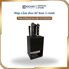 Hộp cắm dao để bàn 5 rãnh thép chống gỉ cao cấp - HC01 (12x15x23cm)
