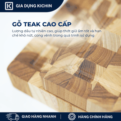 Thớt gỗ teak cao cấp KATANA loại dày 2.5cm size KT00 - thớt hình chữ nhật kích thước 25x200x300mm