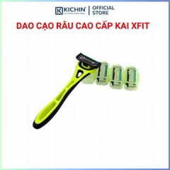 Dao cạo râu cao cấp Nhật Xfit 5 blade màu xanh 4 đầu thay (hộp dài)