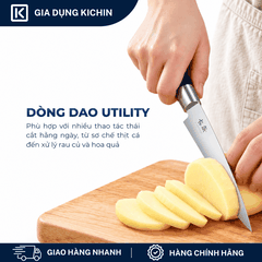 Dao thái đa dụng Nhật Bản cao cấp KAI Wasabi Black Utility - 6715U (150mm)