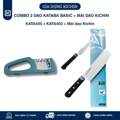 Combo dao Kataba Basic Nakiri + Petty + Dụng cụ mài dao 3 bước KICHIN