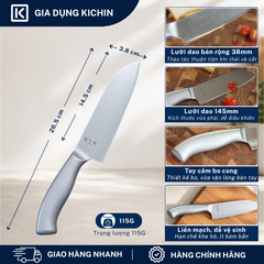 Dao thái đa năng Nhật cao cấp KAI Seki ManJu cán kim loại Small Santoku - 041BE0402 (145mm)