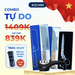 [COMBO TỰ DO] Bộ 2 dao KICHIN Origin + Kéo cắt đa năng KICHIN + Mài dao KICHIN MK01