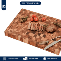 Thớt gỗ teak cao cấp KICHIN loại dày 2.5cm TKT01 - thớt tròn kích thước 25x300x300mm