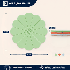 Miếng Lót Nồi Silicone Chịu Nhiệt KICHIN Hình Hoa Sen - Chống Trượt, Cách Nhiệt, Bảo Vệ Mặt Bàn