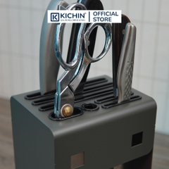 Hộp cắm dao để bàn 5 rãnh thép chống gỉ cao cấp - HC01 (12x15x23cm)