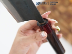 Dao Nhật Thủ Công Cao Cấp Motokane Nakiri Thép Super Aogami Chuôi Gỗ Đàn Hương Đỏ - 165mm