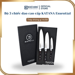 Bộ 3 chiếc dao bếp cao cấp thương hiệu KATANA Essential - Dao thái thịt cá - Dao đa năng -  Dao gọt hoa quả - KATA200