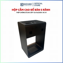Hộp cắm dao để bàn 5 rãnh thép chống gỉ cao cấp - HC01 (12x15x23cm)