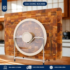 Kệ để thớt, nắp vung 2 ngăn INOX 201 chống gỉ dày 5mm (18x18x10cm)