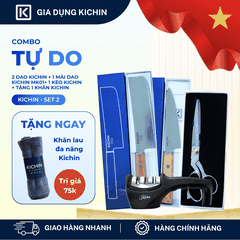[COMBO TỰ DO] Bộ 2 dao KICHIN Origin + Kéo cắt đa năng KICHIN + Mài dao KICHIN MK01