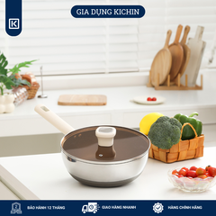 Chảo rán siêu chống dính Titanium Aura Haatz đáy 7 lớp , thành đứng, sâu lòng