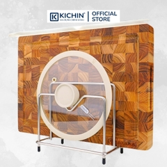 Kệ để thớt, nắp vung 2 ngăn INOX 201 chống gỉ dày 5mm (18x18x10cm)