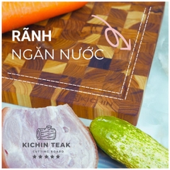 Thớt gỗ teak cao cấp KICHIN loại dày 2.5cm size KC00 - thớt hình chữ nhật kích thước 25x200x300mm