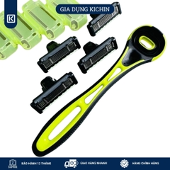 Dao cạo râu cao cấp Nhật Xfit 5 blade màu xanh 4 đầu thay (hộp dài)