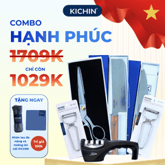 [COMBO HẠNH PHÚC] Bộ 2 dao KICHIN Origin + Kéo cắt đa năng KICHIN + 2 nạo vỏ và nạo sợi KICHIN + Mài dao KICHIN MK01