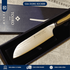 Dao thái đa năng Tojiro Flash 63 lớp Damascus VG10 Santoku FF-SA180 (180mm) - Dao bếp Nhật cao cấp Tojiro