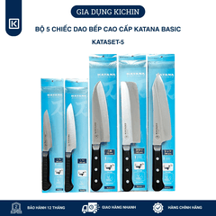 Bộ 5 chiếc dao bếp cao cấp KATANA Basic - Set 5 KATASET5 đa năng - Thái thịt cá (5 chiếc)