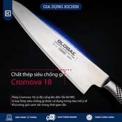 Dao bếp Nhật cao cấp Global G16 Chef - Dao thái thịt cá (240mm)